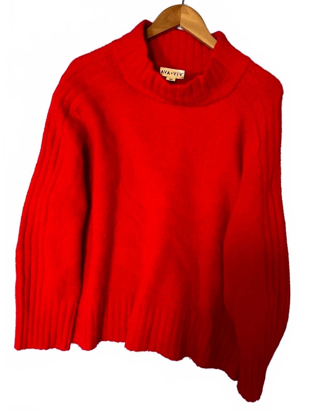 Ava & Viv Fuzzy Cozy Winter Red Sweater 2X